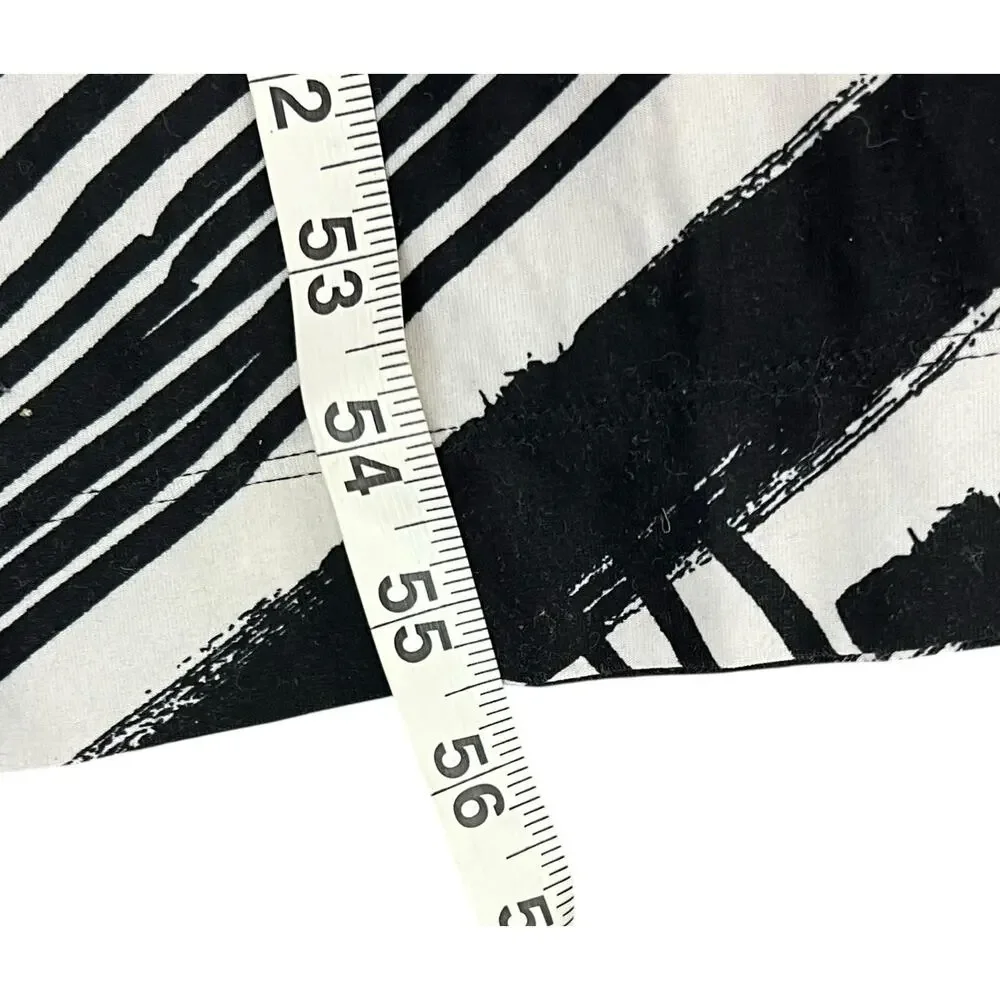 Soma Maxi Dress Womens S Black White Geometric Striped Empire Waist Soft Comfort
